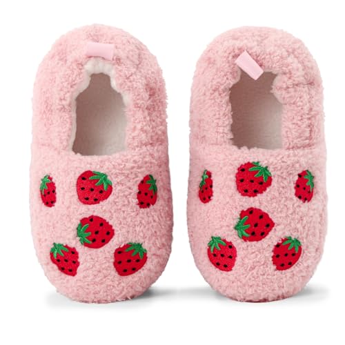 Cheerful Mario Winter Toddler Slippers 2-7 T Boys Girls Little Kids Home Shoes Soft and Anti slip Sole Strawberry 7/8 UK Child