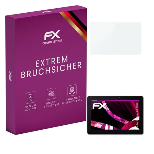 atFoliX Glasfolie kompatibel mit Asus Transformer Book T200TA Bildschirmfolie, 9H Hybrid-Glass FX Schutzpanzer Folie