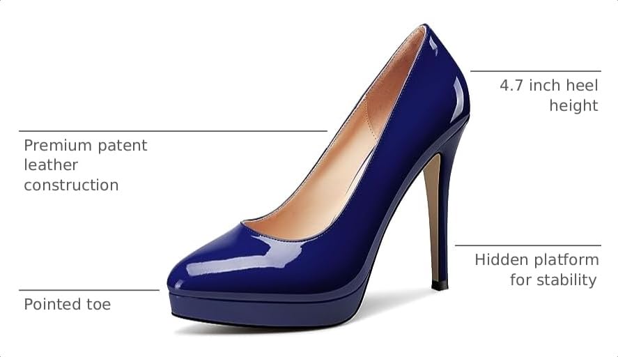 Image of Castamere Womens High Heels Platform Pumps Slip-on Stilettos 12CM Heel Office Dress Shoes