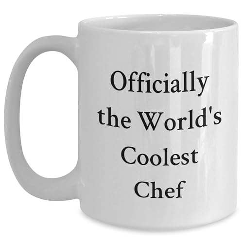 Funny Chef Gifts - World's Coolest Chef White Coffee Mug for Christmas, Gifts from Men to Family