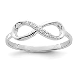 925 Sterling Silver Cubic Zirconia Cz Infinity Band Ring Size 6.00 Fine Jewelry For Women Gifts For Her