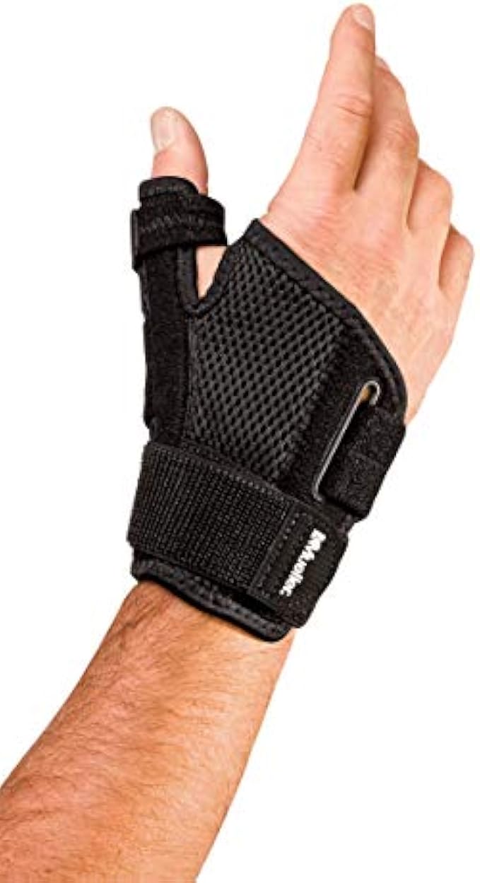 MUELLER Sports Medicine Reversible Adjust-to-Fit Thumb Stabilizer, Thumb Splint for Arthritis Pain and Support, For Men and Women, One Size Fits Most