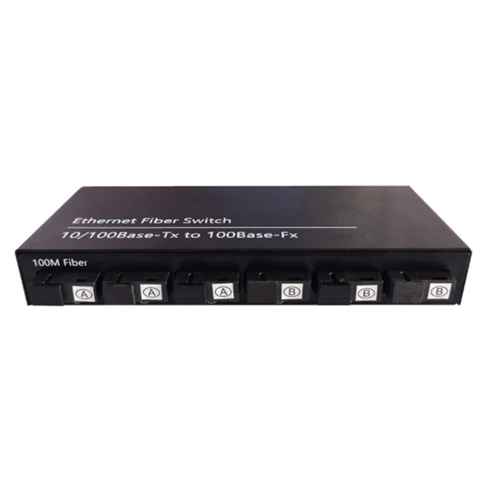 Commutateur Fast Ethernet 10 / 100M Convertir 20KM Convertisseur de MéDia à Fibre Optique en Mode Unique 2XRJ45 et 6XSC 3A3B-EU Plug