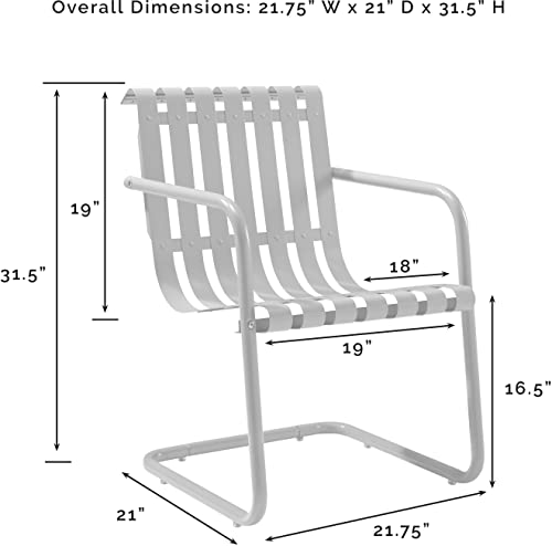 Crosley Furniture Gracie Retro Metal Outdoor Spring Chair - Alabaster White (Set Of 2) #TOP2