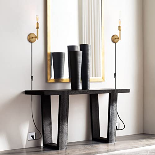 Phansthy Industrial Wall Sconce Set Of Two Simplicity Plug In Wall Lamps,Antique Bronze #TOP6