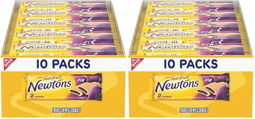 Newtons Soft & Fruit Chewy Fig Cookies, 10 Snack Packs (2 Cookies Per Pack) (Pack of 2)