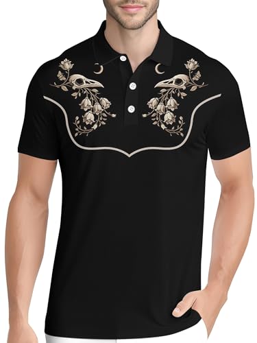 Image of PAGYMO Funny Golf Shirts for Men Crazy Printed Pattern Novelty Moisture Wicking Performance Mens Polo Shirt