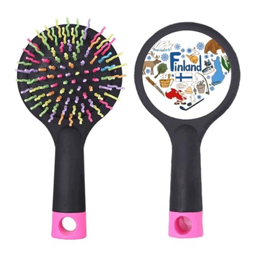 Brosse à cheveux démêlante motif Finlande pour votre routine salon
