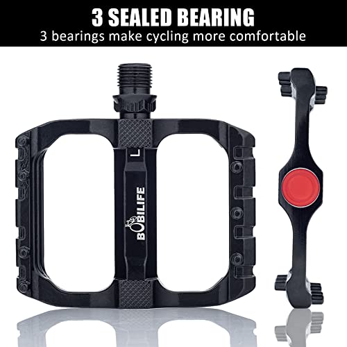 Smooth Bearings Mountain Bike Pedals - Mtb Bicycle Flat Pedals Aluminum 9/16" Sealed Bearing Lightweight Platform For Road Mountain Bmx Mtb Bikes #TOP5