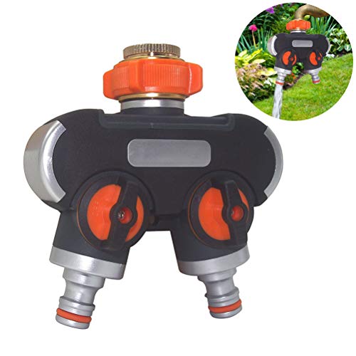 Dowoa garden hose divider, garden hose connection faucet splitter with 2-way durable water hose connection faucet adapter