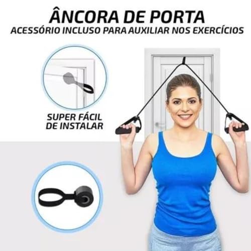 Kit Exercícios Em Casa 5 Mini Band + 11 Elastico Extensor Treino Malhar Musculação Fortalecimento Ac