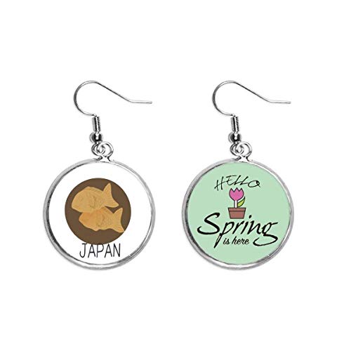 Pendientes de primavera con colgante de pescado japonés artesanal