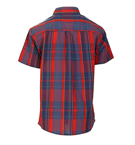Image of Gioberti Boys Casual Plaid Checked Short Sleeve Button Down Shirt