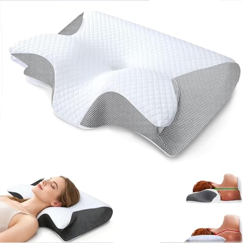 Rtwxi Airway Pro Sleep Apnea Relief Pillowneckhaven PillowNeck HavenSleep apneaNeck Support Ergonomic Side Sleeper for Side Back Stomach Sleepers (Gray)