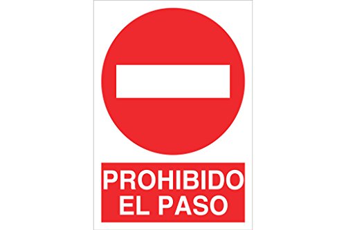 Plimpo Señal Poliestireno 1,5Mm 420X297 Prohibido El Paso En Oferta Cofan P01Pl420297 Señal Poliestireno, 420 X 297 Mm
