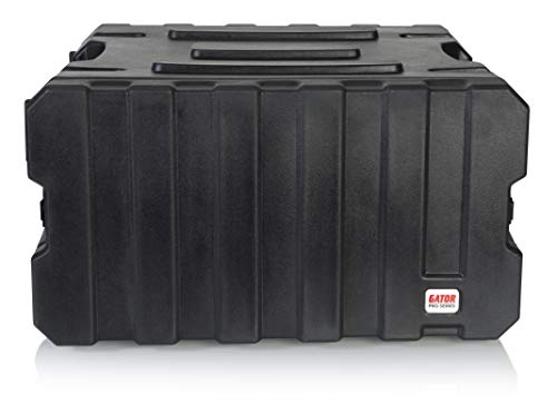 Gator Cases Pro Series Rotationally Molded 6U Rolling Rack Case With 19" Depth, Tow Handle & Recessed Wheels; Made In Usa (G-Pror-6U-19),Black #TOP2