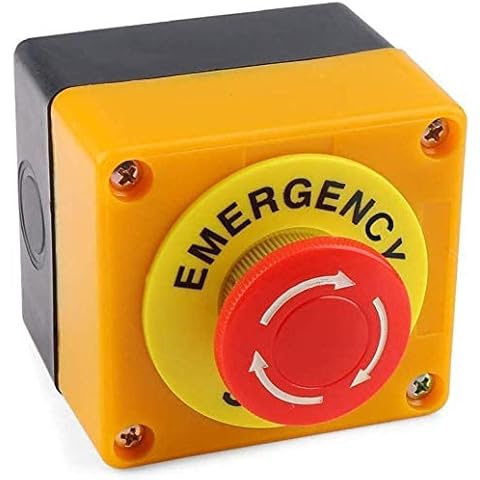 2Pcs Emergency Stop Push Red Sign Mushroom Button Switch Station 1 NO 1 NC 10A 660V Cover