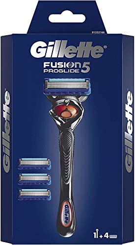 Fusion 5 ProGlide Rasierer Herren mit Trimmerklinge für Präzision und Gleitbeschichtung, Rasierer + 4 Rasierklingen