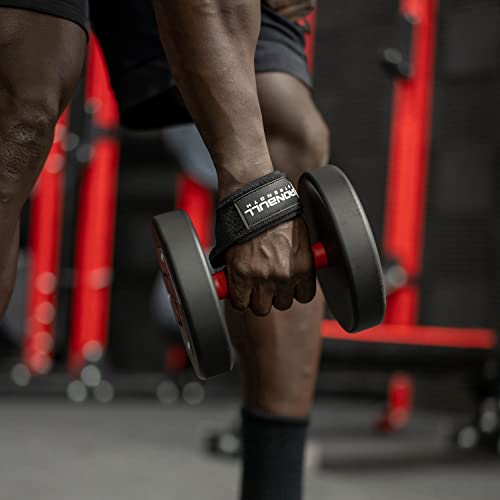 Lifting Straps (1 Pair) - Padded Wrist Support Wraps - For Powerlifting, Bodybuilding, Gym Workout, Strength Training, Deadlifts & Fitness Workout (Black) #TOP4