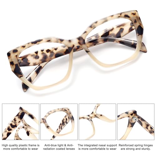 Image of MEETSUN Blue Light Blocking Glasses for Women Trendy Cat Eye Frame