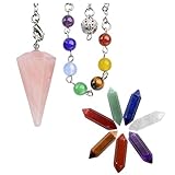 Material: 7pcs Steine sind Amethyst, Bergkristall, lasurite, grüner Aventurin, Quarz Edelstein Tigerauge, Achat rot, Jade, Rot; Pendel: Die kleine Steine sind Amethyst, lasurite, Jade blau, Aventurin grün, Edelstein Tigerauge, Jade gelb, Achat rot