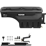VEVOR Truck Bed Storage Box, Compatible with Chevrolet Silverado 1500 GMC Sierra 1500 2019-2021 R, Waterproof ABS Wheel Well Tool Box with Lockable Lid, 6.6 Gal/25 L Toolbox, Passenger Side, Black