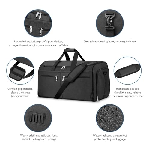 Travel Bag Convertible Travel Garment Bag Carry On Garment Duffel Bag For Men Women - 2 In 1 Hanging Suitcase Suit Business Travel Bag3