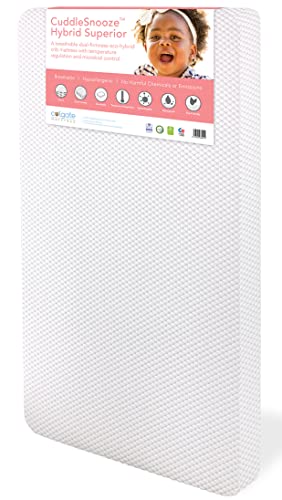Colgate Mattress CuddleSnooze Hybrid Superior Crib Mattress – Breathable Dual-Firmness Infant and Toddler Mattress with EcoFoam and Velvety Waterproof-Backed Cotton Cover
