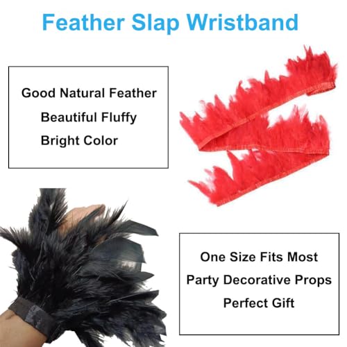 2-Pack Feather Slap Bracelet Cuffs - Feather Snap Ring, Cuff Wrist Decoration for Parties & Wrist Accessories, Women's Edition3