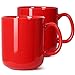 Tassen Becher günstig Kaufen-Smilatte 600 ml große Kaffeetasse tassen, M016 Plain porzellan Boss Big gross Teetasse becher mit Griff für Papa Männer, 2er-Set, Rot