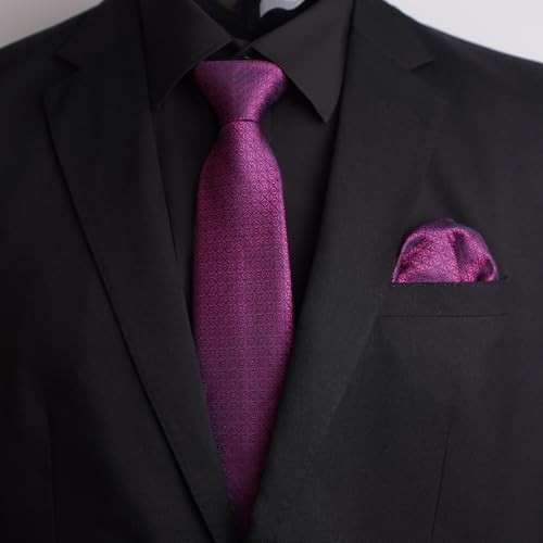 Image of Alizeal Mens 3 Pcs Long Sleeve Shirts Set | Pocket Square Necktie Perfect for Weddings Business Daily Wear
