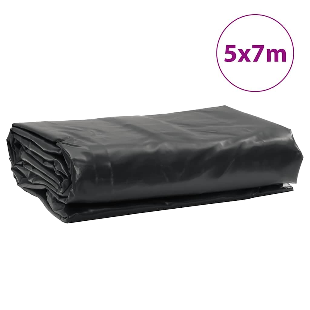 Telone di copertura, antracite, 5 x 7 m, 650 g/m², in tela con rivestimento in PVC, resistente alle intemperie, con occhielli, per mobili da giardino, legna da ardere, auto, barca, campeggio