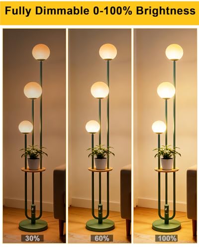 Image of Lightdot 63IN Floor Lamp with 3 Green U-Pole, Modern Floor Lamp with 3000K Warm White LED Bulbs Included, Candle Holder Style Modern Tall Lamp for Living Room /Wedding /Party /Sofa Beside /Corner Decor