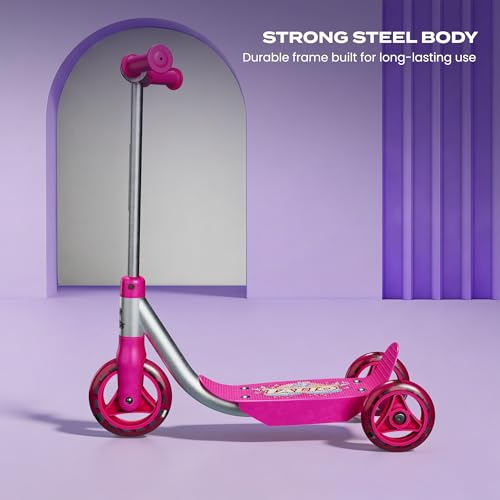 Image of TALIO Kids Kick Scooter for 2-5 Years Boys Girls, 3 Wheels with 4-Adjustable Heights, BIS Certified, Pink | Capacity 30kg (GK-105 /02)