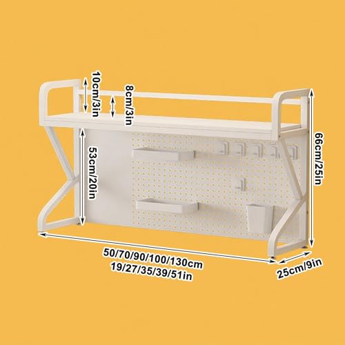 Étagère de bureau bois blanc 50 cm solution gain de place petits espaces