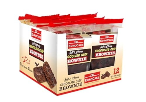 EUROCAKE CHOCOLATE CHIP BROWNIE (50GX12) X 6 OUTERS