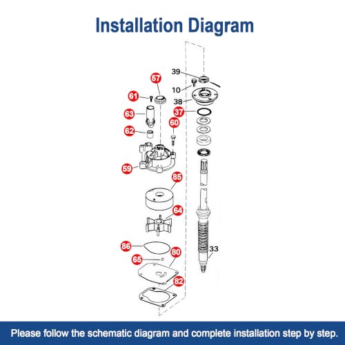Image of MARKGOO Water Pump Repair Kit 432955 for Johnson Evinrude 40-75HP Outboard