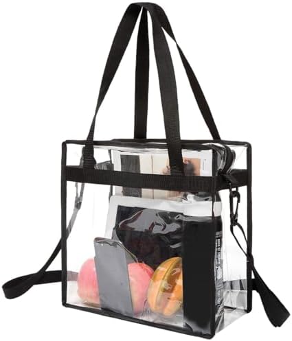 BAGAIL Clear Bags 12x6x12 Stadium Approved Clear Tote Bag with Zi...