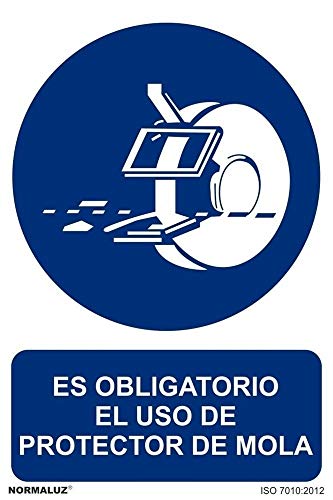 Normaluz Rd21938 - Señal Es Obligatorio El Uso De Protector De Mola Aluminio 0,5Mm 30X40 Cm Con Cte, Ripci