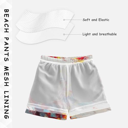 Boys Quick Dry Swim Trunks with Pockets American Football Retro Beach Shorts for Kids, Toddler Swimsuit Boy4