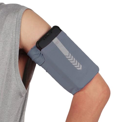 Bolsa de braço para esportes de corrida - 1 braçadeira para celular, perfeita para montanhismo ao ar livre e acampamento cinza