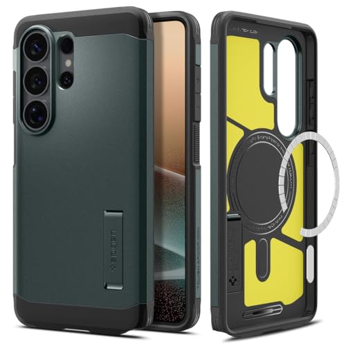 Spigen �y�n��19�N�̋Z�p�́z Galaxy S26 Ultra �P�[�X MagSafe�Ή� �ČRMIL�K�i �ϏՌ� �^�t�E�A�[�}�[�E�}�O�t�B�b�g (�A�r�X�E�O���[��) ACS11035