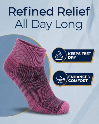 Image of Pembrook Ankle Diabetic Socks for Women & Men | 6 Pairs | Wide Non Binding Socks Quarter Length | Edema Neuropathy Socks