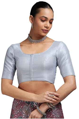 Soch Womens Art Silk Solid Padded Half Sleeve Blouse