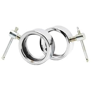 Olympic Barbell Spin-Lock Collars for 2″ Olympic Bar Screw Clamps Hex Nut Anti-Slip Collars Dumbell Weight Lifting, Pack of 2 (C)