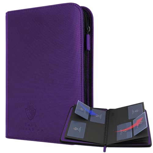 Image of Card Guardian - 4 Pockets Premium Binder | Zip | Space for 160 Cards | Compatible with Magic, Yugioh, Sports Cards (Purple)