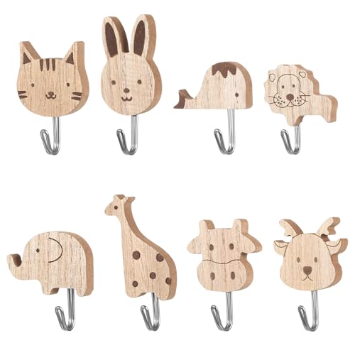 SJDKAKJSA 8 Stück Süße Tier Kleiderhaken Garderobenhaken, Tier...