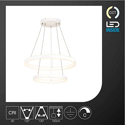 Ficha técnica SLV luminaria de suspensión ONE DOUBLE PD PHASE UP DOWN Lámpara de salón luminaria de techo 2700 3000K 35 W 1230 1885lm blanco regulable 130 grados - Fernando Cortés