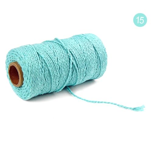 Cuerda de algodón de 2 mm resistente y maleable de 4 rollos mixtos para manualidades sin esfuerzo 8