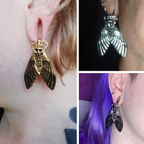 Doearko 2Pcs Insect Ear Weights For Stretched Ears Gauges Ear Plugs Body Piercing Tunnels 316 Stainless Steel Hypoallergenic Body Jewelry (6G(4Mm), Silver) #TOP1